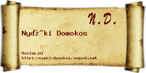 Nyéki Domokos névjegykártya