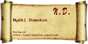 Nyéki Domokos névjegykártya
